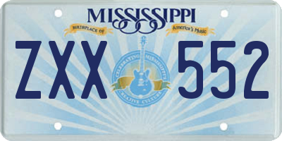 MS license plate ZXX552