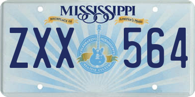 MS license plate ZXX564