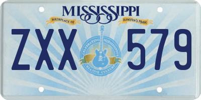 MS license plate ZXX579