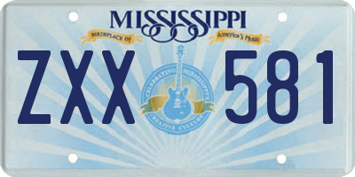 MS license plate ZXX581