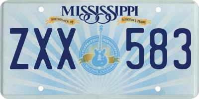 MS license plate ZXX583