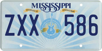 MS license plate ZXX586