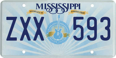 MS license plate ZXX593