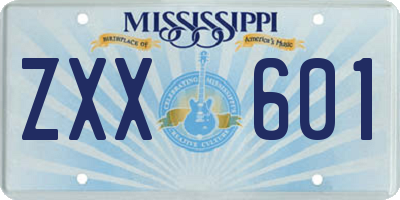 MS license plate ZXX601