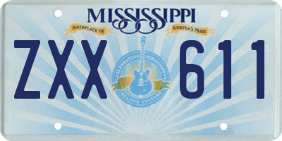 MS license plate ZXX611