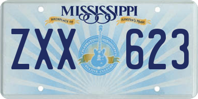 MS license plate ZXX623