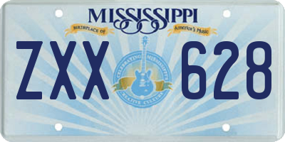 MS license plate ZXX628