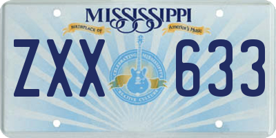 MS license plate ZXX633