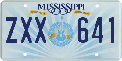 MS license plate ZXX641