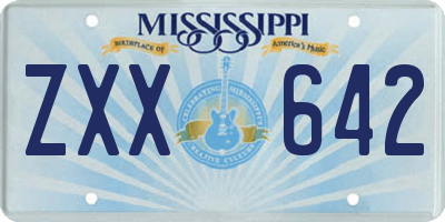 MS license plate ZXX642