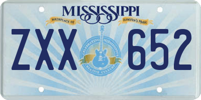 MS license plate ZXX652