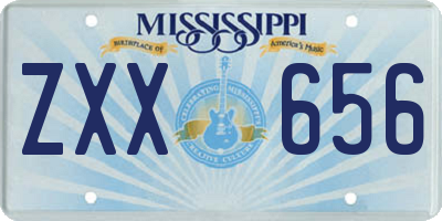 MS license plate ZXX656