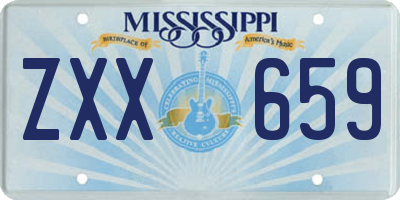 MS license plate ZXX659