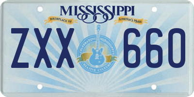 MS license plate ZXX660