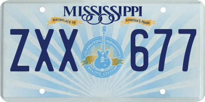 MS license plate ZXX677