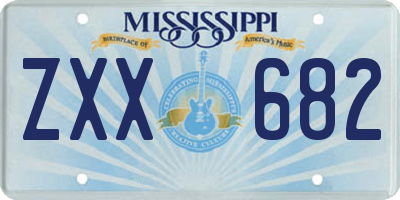 MS license plate ZXX682