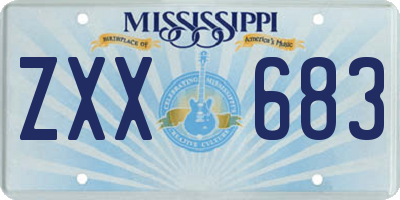 MS license plate ZXX683