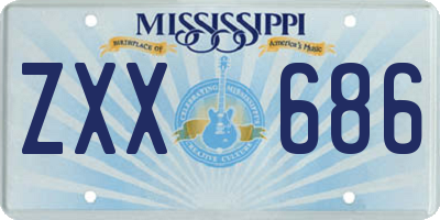 MS license plate ZXX686