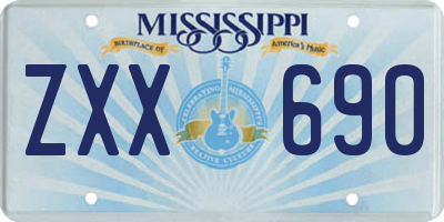 MS license plate ZXX690