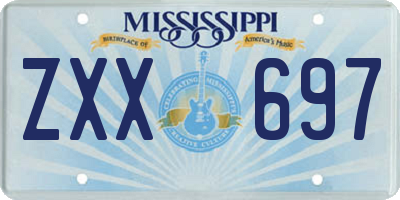 MS license plate ZXX697