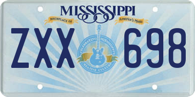 MS license plate ZXX698