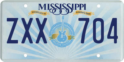 MS license plate ZXX704