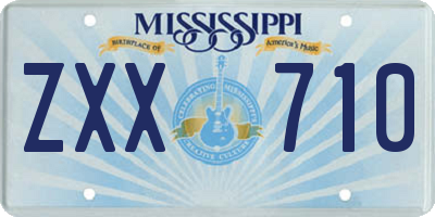 MS license plate ZXX710