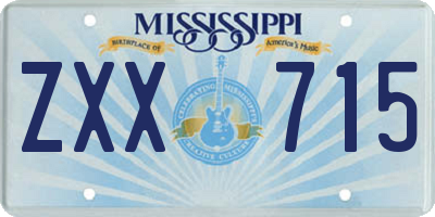 MS license plate ZXX715