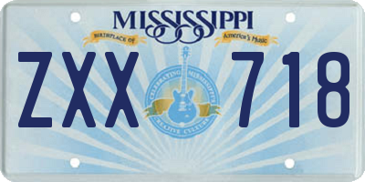 MS license plate ZXX718