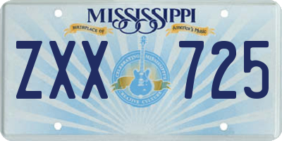 MS license plate ZXX725
