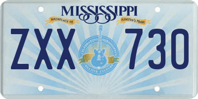 MS license plate ZXX730