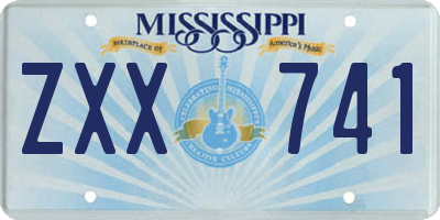 MS license plate ZXX741