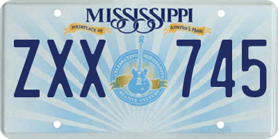 MS license plate ZXX745