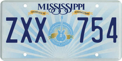 MS license plate ZXX754