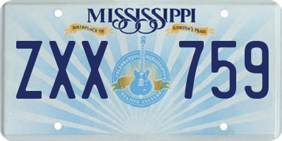 MS license plate ZXX759
