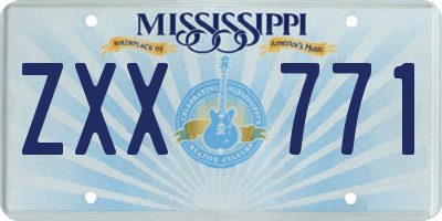 MS license plate ZXX771