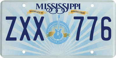 MS license plate ZXX776