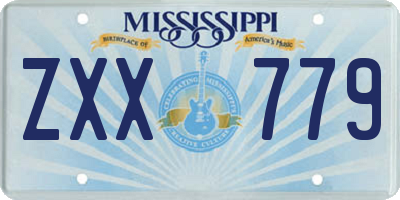 MS license plate ZXX779