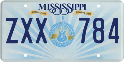 MS license plate ZXX784
