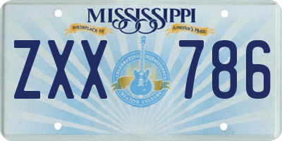 MS license plate ZXX786