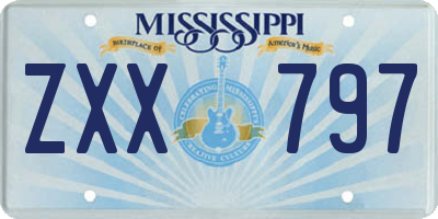 MS license plate ZXX797