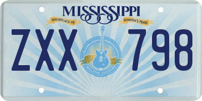 MS license plate ZXX798