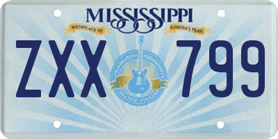 MS license plate ZXX799