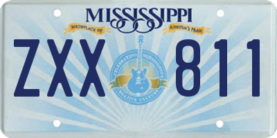 MS license plate ZXX811