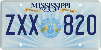 MS license plate ZXX820