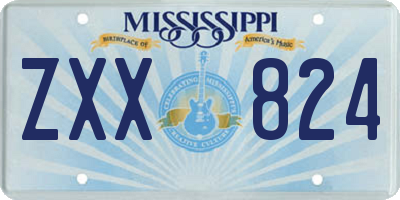MS license plate ZXX824