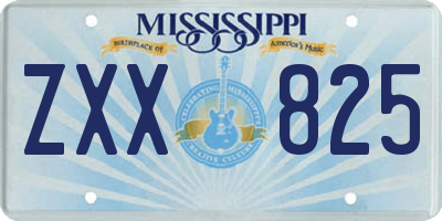 MS license plate ZXX825