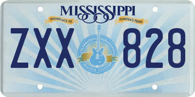 MS license plate ZXX828