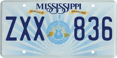 MS license plate ZXX836
