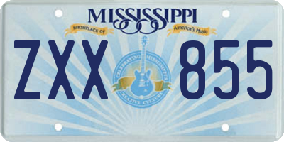 MS license plate ZXX855